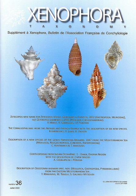 Couverture du Xenophora Taxonomy n36.
