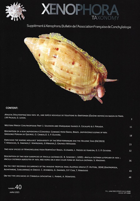 Couverture du Xenophora Taxonomy n40.